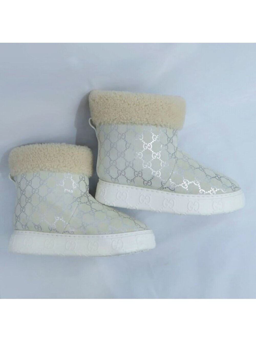 Gucci Boots Merino Wool 36.5 Grey Silver Shoes - Picture 5 of 10
